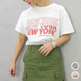 スーパーセール30%OFF 定価3,900→2730【1点の場合/メール便OK】Sheson(シーズン)セレクト NEW YORK ロゴTシャツ レディース 春夏 半袖　ユーズド風 USED LOGO　T SHIRT TOPS　トップス カットソー　ニューヨーク