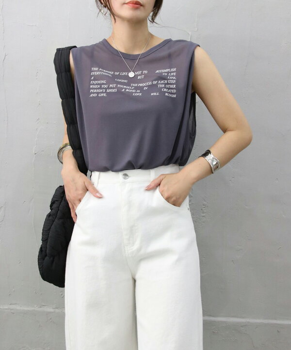 楽天市場】セールメッセージロゴシアーノースリーブTシャツ シアー 