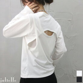 【Tシャツセール】サマーセール バックデザインロングTシャツ ザイン カットソー 背面デザイン 背中見せ 大人 肌見せ 無地 Tシャツ ロンT クルーネック 【単品でメール便可】プチプラ シンプル デザイン インナー 綿混 トップス お洒落インナー サマーセール