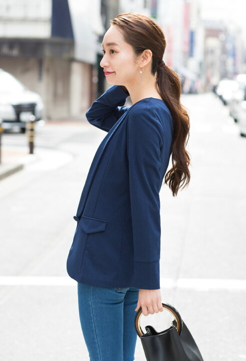 楽天市場】セール カットテーラードジャケット (Mネイビー) すっきり  