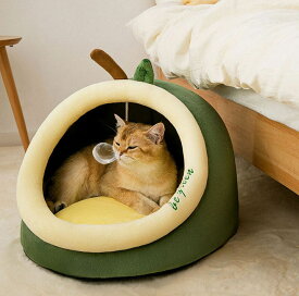 送料無料 ペットベッド 全3サイズ アボカド ボール付き モチーフペットベッド 犬猫兼用 ペットソファ キャットハウス 蝸牛 カタツムリ かたつむり ペットクッション 犬用品 おしゃれ 猫用 可愛い 柔らかい 暖かい 滑り止め 洗濯ok 40*40*38cm 四季適用 c-chongwu-8198-gg