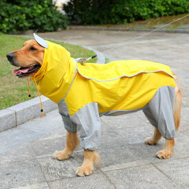 送料無料 犬 用 レインコートドッグウェア 雨具　中型　大型犬用 ベッド 通気 散歩用 イエロー ブルー　グリーン 犬用品 ペット用品 梅雨対策　c-chongwu-8555-gg
