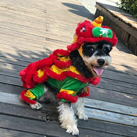 送料無料 ペットの服 ハロウィン Halloween Lion dance マジクタイプ 着ぐるみ 全3サイズ ダンスライオン 可愛い 犬猫ハット ペット用コスプレ 着脱簡単 犬 猫 撮影道具 おしゃれ 犬 キュート ドッグウェア 面白い 着せ替え 変身グッズ パーティー c-chongwu-8606-gg