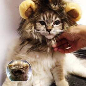 送料無料　 猫帽子　 猫 ライオン ウィッグ ペット ハロウィン被り物 猫用帽子 変身 かぶりもの グッズ ハロウィン被り物 c-chongwu-8924-gg
