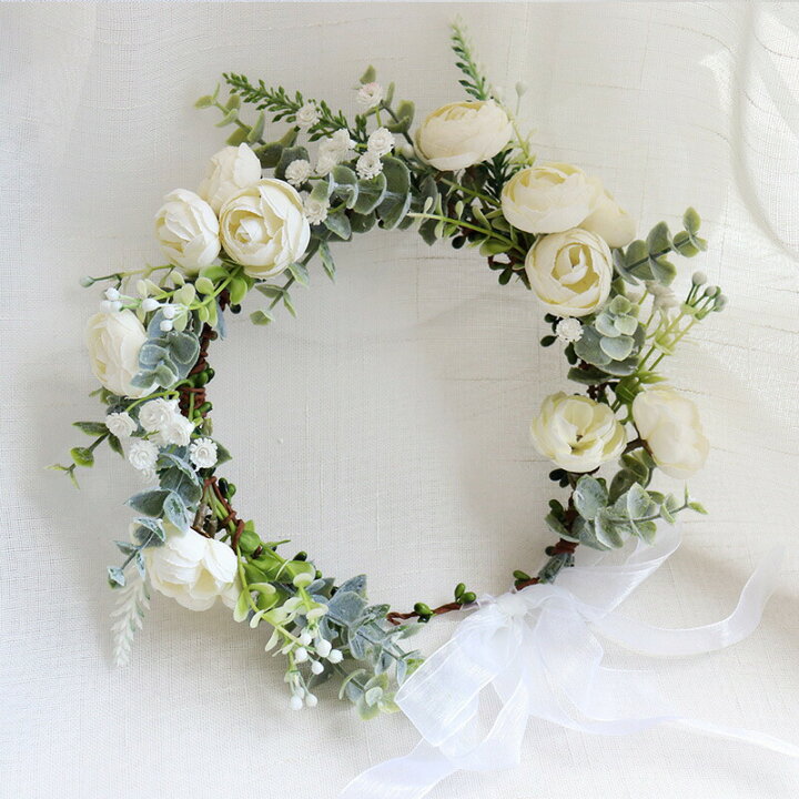花冠 バラ カラフル 花かんむり お花の冠 フラワー ヘッドドレス 結婚 