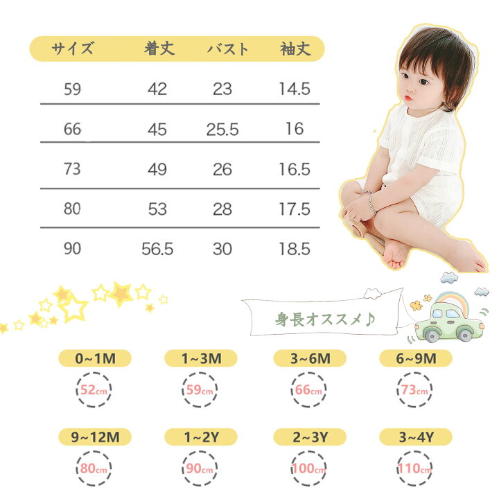 楽天市場】送料無料 ロンパース 新生児 服 新生児服 夏 北欧風 