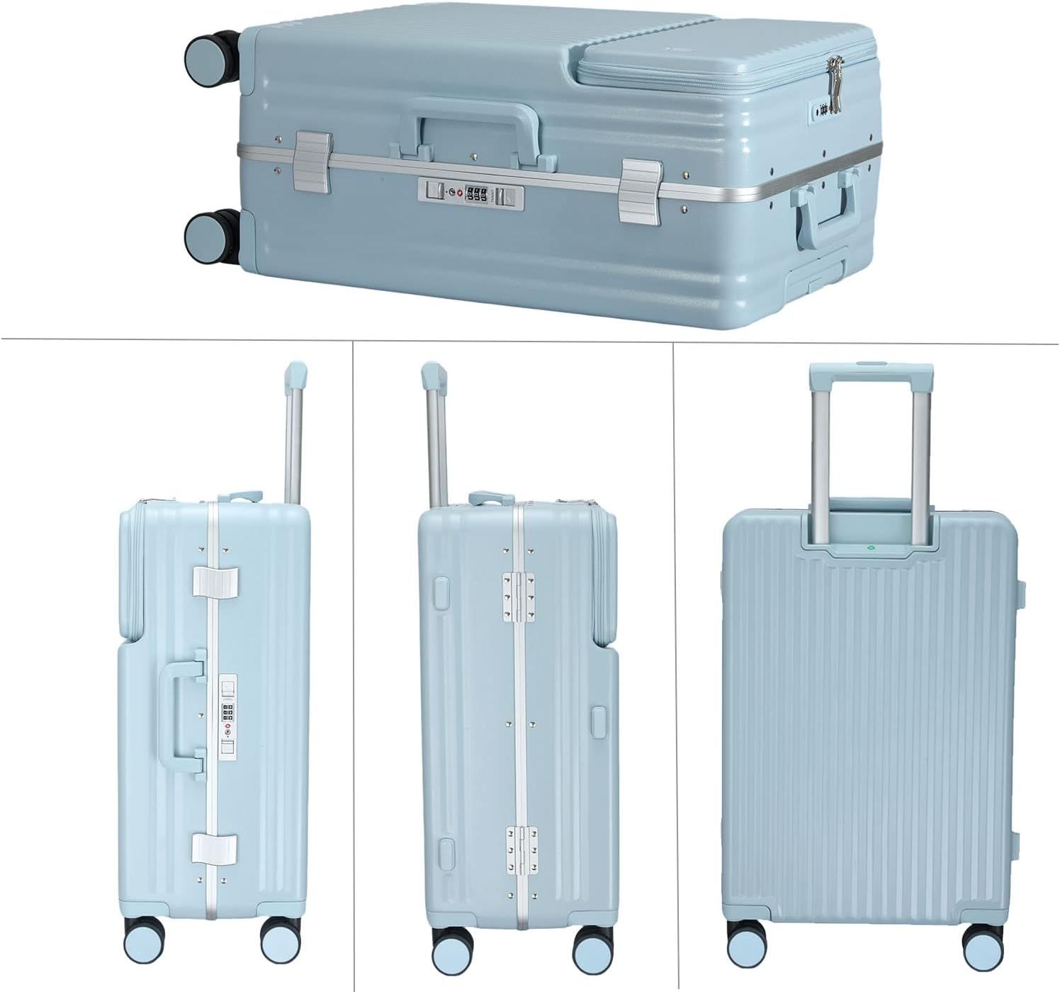 スーツケース ピュアPC材質 メンズ レディース複数収納ポケット 中型