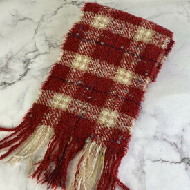 【最終処分SALE】Burberry バーバリーチェック ウール マフラー レッド K-6166