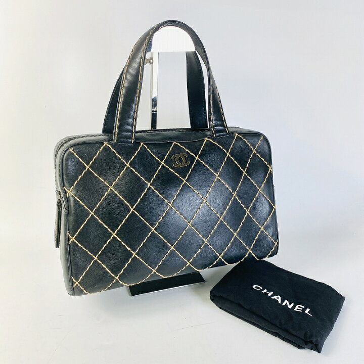 楽天市場】CHANEL シャネル ワイルドステッチ レザー ハンドバッグ 