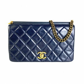 【最終処分SALE】CHANEL シャネル マトラッセ カーフスキン ショルダーバッグ ネイビー A-7025