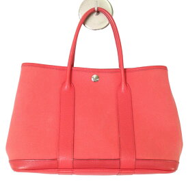 【最終処分SALE】HERMES エルメス ガーデンパーティTPM キャンバス ハンドバッグ ピンク A-7548