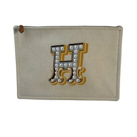 HERMES エルメス キャンバス ポーチ ホワイト A-8457