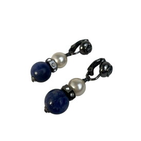 CHANEL シャネル ココマーク 04P　ブルーマーブル イヤリング ブルー A-8791