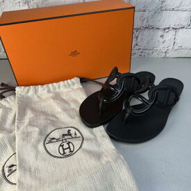 HERMES エルメス シェーヌダンクル サンダル ブラック A-9182