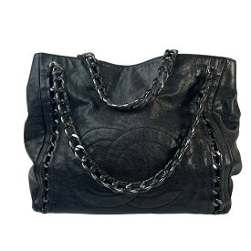 【最終処分SALE】CHANEL シャネル ココマーク ココステッチ キャビアスキン ハンドバッグ ブラック A-8111