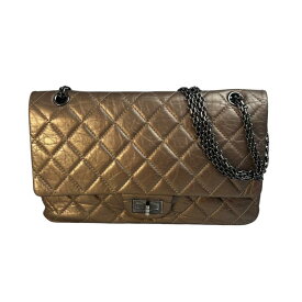 CHANEL シャネル マトラッセ 2.55 レザー ショルダーバッグ ゴールド A-9373