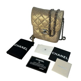 CHANEL シャネル ココマーク パイソン ショルダーバッグ ゴールド A-9396