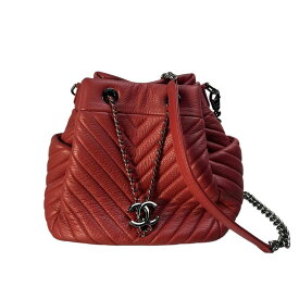 CHANEL シャネル ココマーク レザ－ ショルダーバッグ レッド A-9552