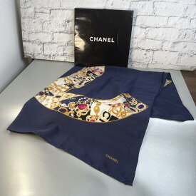 CHANEL シャネル ココマーク スカーフ ブルー A-9243