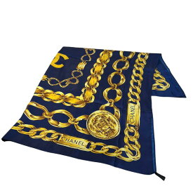 CHANEL シャネル ココマーク sophisticato シルク スカーフ ブルー A-9271