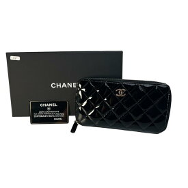 CHANEL シャネル ココマーク パテントレザー 長財布 ブラック A-9520