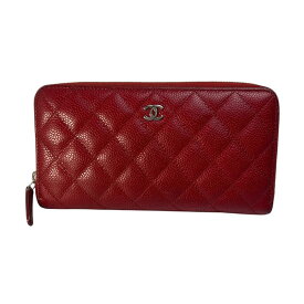 CHANEL シャネル ココマーク キャビアスキン 長財布 レッド A-9549