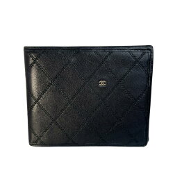 CHANEL シャネル ココマーク 札入れ レザー 二つ折り財布 ブラック A-9315