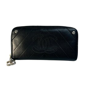 CHANEL シャネル ココマーク レザー 長財布 ブラック A-9382