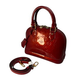 LOUIS VUITTON ルイヴィトン アルマBB 2WAY エナメル ショルダーバッグ レッド A-9826