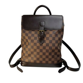 LOUIS VUITTON ルイヴィトン ダミエ ソーホー レザー バックパック・リュック ブラウン A-9895