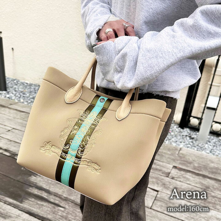 ADMJ はっ水イタリアンレザー センターリボンモティーフ トートバッグ 