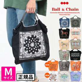 【あす楽】【正規販売店】 ボールアンドチェーン ball&chain 正規 バッグ エコバッグ ハワイ ネイティブ柄 バンダナ ウマ コイ ショッピングバッグ Mサイズ Ball&Chain｜2WAY A4 刺繍 オシャレ BAG トート ショルダー SAN HIDEAKI MIHARA プレゼント 日本赤十字 三原英詳