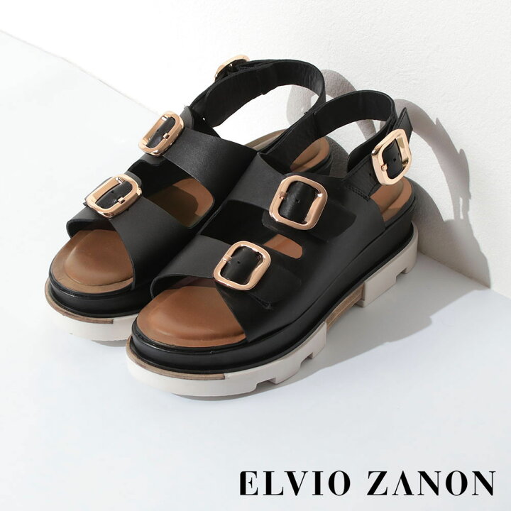 楽天市場】エルビオザノン 厚底 レザーサンダル ダブルベルト ELVIO 