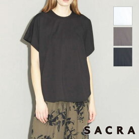 SACRA サクラ カットソー PLATING CLOTH TOP 123545091 | 新作 トップス 涼し気 ブラウス風 オーバーシルエット 日常 普段 定番 大人カジュアル 日本製 正規品