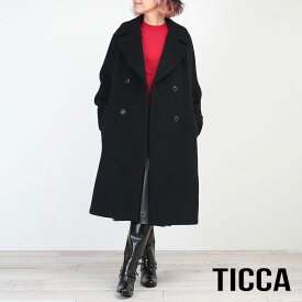 【数量限定】TICCA ティッカ アウター プレミアムテントコート BLACK TBCA-001 | レディース カシミアウール素材 着心地 本格派 ブラック 黒 ベストセラー ロングコート 国産 日本製 正規品
