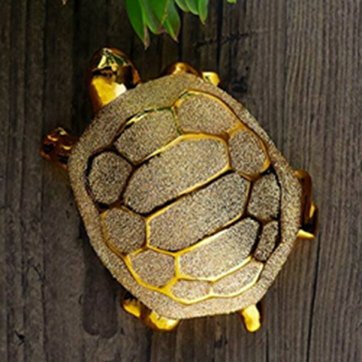 楽天市場】置物・オブジェ 金銭亀金メッキ金メッキ家発財小亀家飾品 