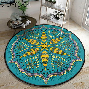 ラグ マット 北欧風 円形ラグ カーペット 滑り止め 洗える おしゃれ 耐摩耗性 軽量 オールシーズン適用 掃除やすい 大きい 200*200 丸形 丸型 玄関マット ペルシャ絨毯風 室内 花柄 デザイン07