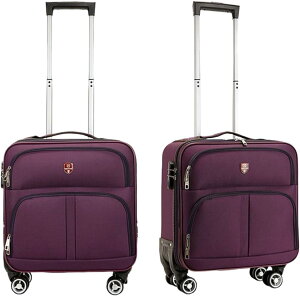 小型 ソフトキャリーケース 機内持込 軽量 スーツケース オックスフォード布 4輪 ダブルキャスター 静音 360度回転 ファスナー式 鍵付き 盗難防止 出張 通学 旅行 2泊3日 北欧 パープル1