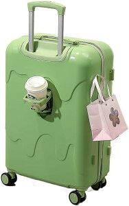 スーツケース カップホルダー付き キャリーケース 機内持ち込み キャリーバッグ 可愛いいアイスクリームスーツケース 軽量 ロック付き 360度静音 キャスター付き 旅行出張 修学旅行 海外旅