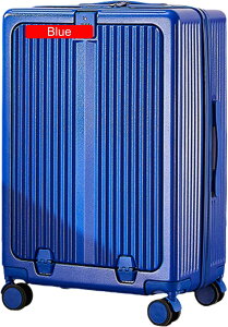 前開き スーツケース フロントオープン 機内持ち込み キャリーケース USBポート付き ドリンクホルダー キャリーバッグ 大容量 TSAロック 荷物フック 耐衝撃 超軽量 静音 大型 泊まる トランク