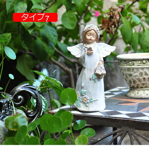 ガーデンオーナメント カントリー置物 置き物 タイプ5 アウトドア かわいい 天使の像 F シンプル プレゼント 庭 屋外 樹脂 ガーデニング雑貨 可愛い雑貨 女の子 ガーデンオブジェ プレゼント