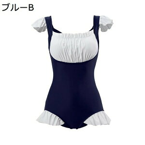 オールインワン 水着 レディース 一体型 ワンピース M〜2XL セクシー 温泉 海水浴 水泳 スイミング プール リゾート ビーチ ビーチウェア シンプル 大人 オトナ ママ お母さん 体型カバー かわ