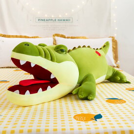 ツネユウ ぬいぐるみ 特大 ワニ/鰐 大きいぬいぐるみ グリーン わにのぬいぐるみ だきまくら 80cm ふわふわぬいぐるみ 可愛い ボディーピロー 動物玩具 お祝い 誕生日記念日/クリスマス/おもち