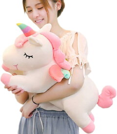 かわいい ユニコーンぬいぐるみ 人形 女の子 うま縫い包み 抱き枕 ふわふわ 超ソフト にじいろ ネムネム 癒し 動物 おもちゃ ギフト 睡眠枕 贈り物 大きいサイズ 添い寝 昼寝枕 もちもち 40-