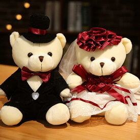 テディベア 結婚式 ウェディングベア ぬいぐるみ 昼寝クッション アニマル ビッグサイズ 人形 ドレス＆タキシード 結婚式 コスチューム 二次会 パーティー 披露宴 お祝い カップル キッズ 友達 バ