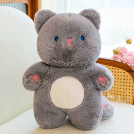 太る猫 縫いぐるみ ニャンコちゃん ぬいぐるみ 大きい尻尾 グレー 26cm 抱きまくら おもちゃ 可愛い 萌え 乙女心 もちもち ふわふわ モフモフ 添い寝 お誕生日プレゼント クリスマス インテリ