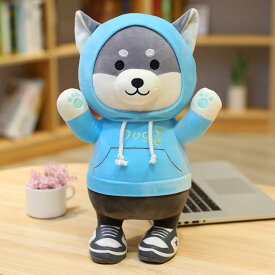 柴犬ぬいぐるみ 抱き枕 おもちゃ かわいい セーター柴犬 犬人形 添い寝枕 ふわふわ 柔らかい 萌え萌え 誕生日 お祝い クリスマス 贈り物 レッド グリーン ブルー おもちゃ かわいい 子供 贈り物