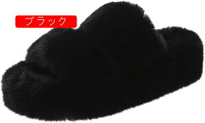 厚底 ファーサンダル レディース フェイクファー かわいい ファー 5センチ 大きいサイズ スリッパ ルームシューズ ぺたんこ もこもこ 女の子 可愛い 秋冬 秋冬サンダル ファーシューズ ルー