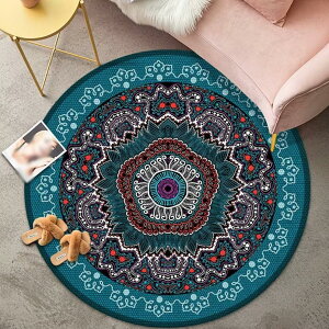 ペルシャ絨毯風 ペルシャ柄 洗える ラグ 80*80 ラグマット カラー7 ラグカーペット ペルシャじゅうたん おしゃれ 薄手 滑り止め付き ホットカーペットカバー 床暖房対応 円形 2畳 玄関マット