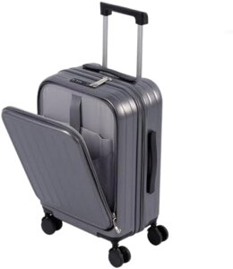 前開き スーツケース USBポート付き キャリーケース Sサイズ キャリーバッグ 5カラー選ぶ フロントオープン 3-5日用 泊まる 軽量設計 大容量 多収納ポケット トランク 修学旅行 旅行